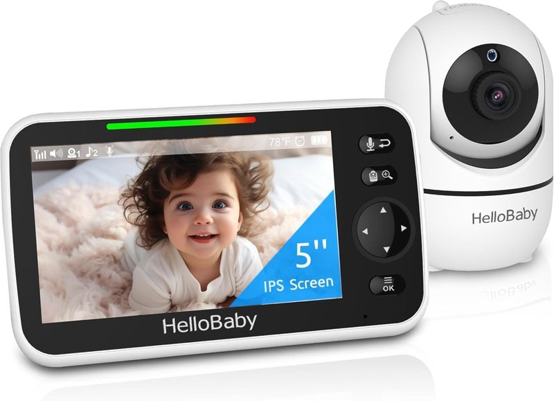 HelloBaby monitor de bebé con cámara · pantalla 5'' y visión nocturna