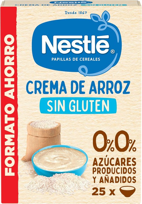 Nestlé crema de arroz sin gluten · desde 6 meses, 450 g