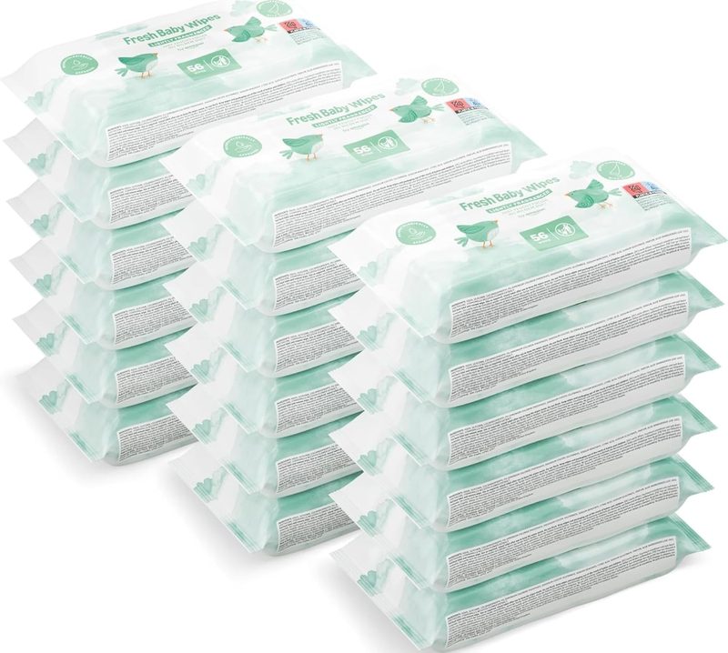 Toallitas para bebé sin perfume · 1008 uds (18 packs)